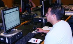 Student in front of Computer