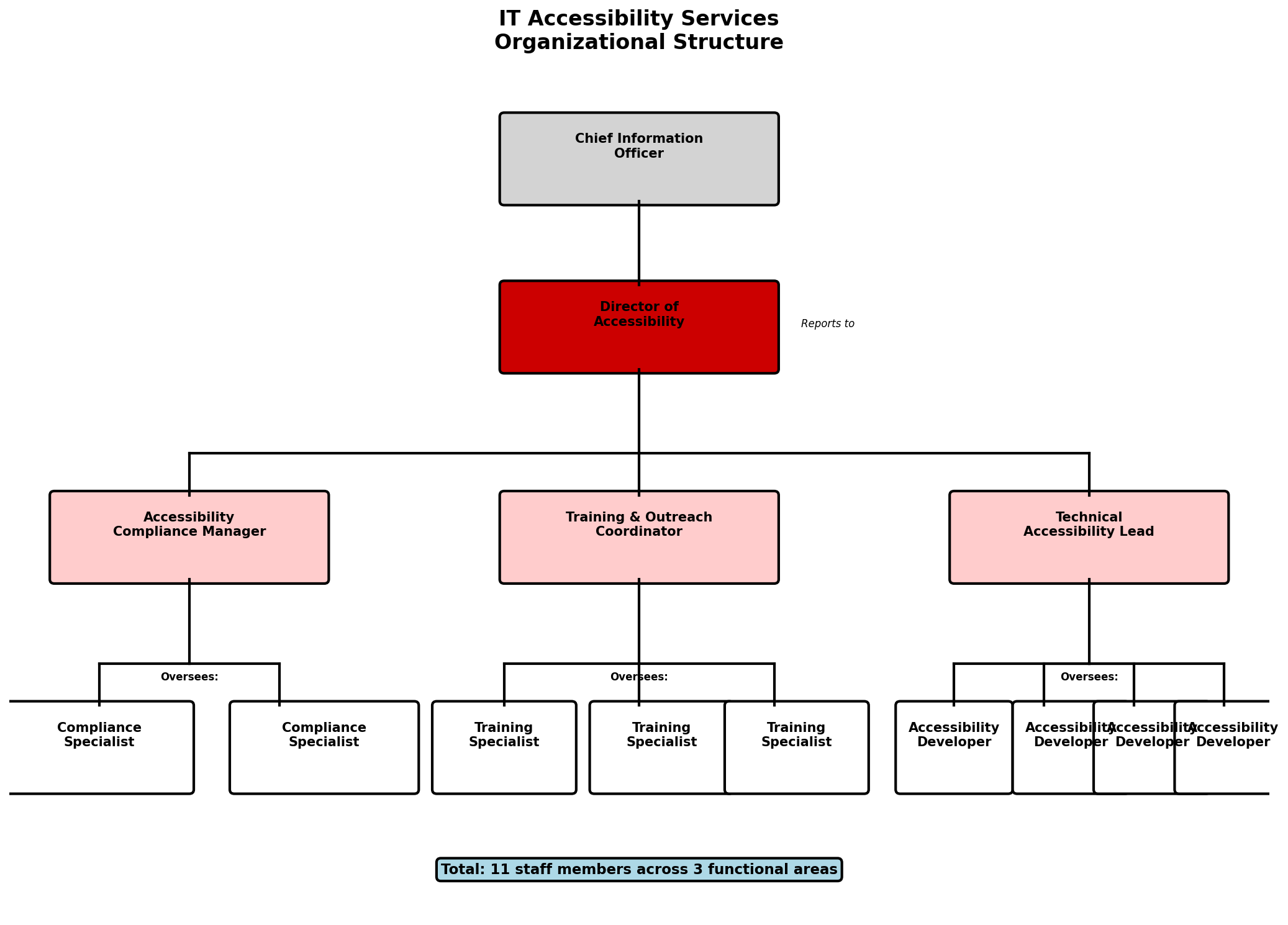 Organizational chart for IT Accessibility Services department