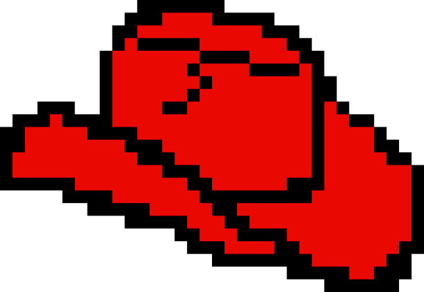 Pixel art of a cowboy hat.