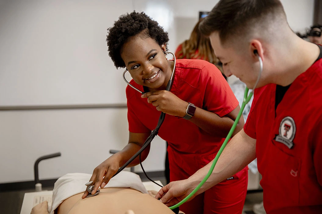 Nursing students in practical class.