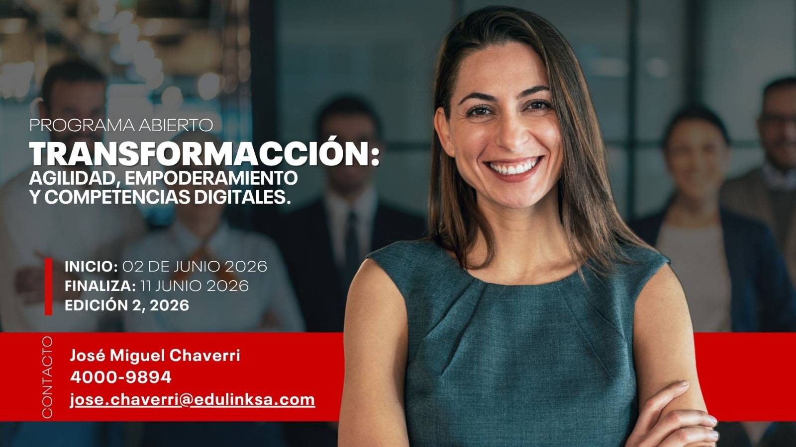 Executive Education 2026 promotional graphic at Texas Tech University Costa Rica
