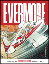 Evermore: Issue 2 Cover features an illustrated cartoon of a plane with N1963 written on the side.
