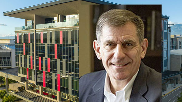 Costa Rica campus with a photo of the new Dean on top