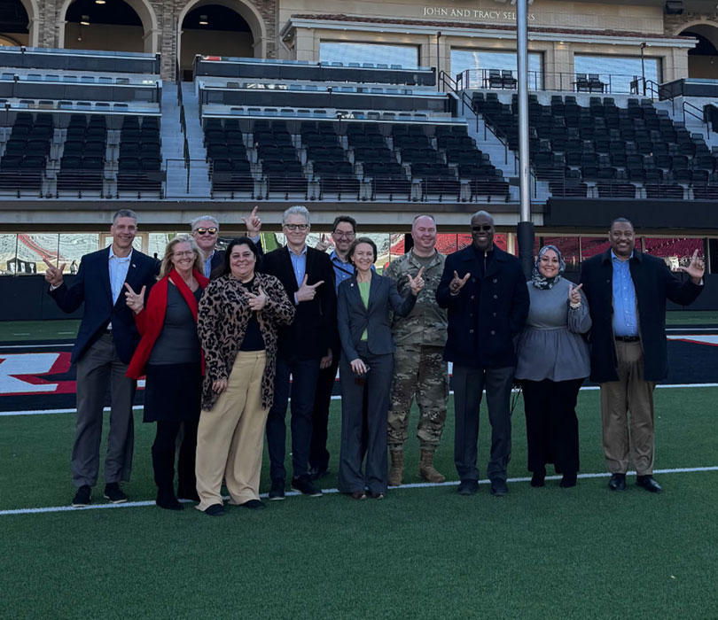 Representatives from the U.S. Army Combat Capabilities Development Command and Texas Tech University, including President Lawrence Schovanec and Vice President of National Security Stephen Bayne.