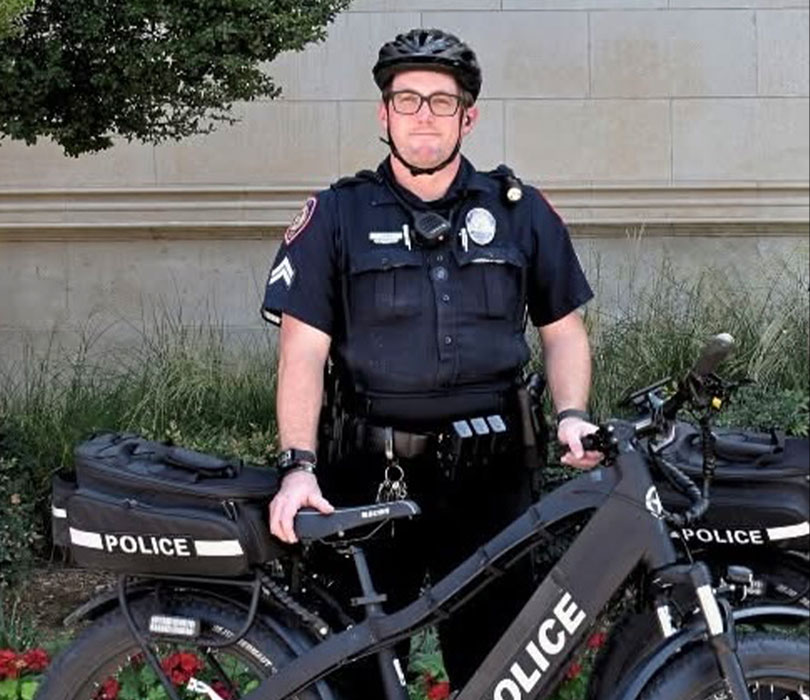 Jeff Bain with police bike