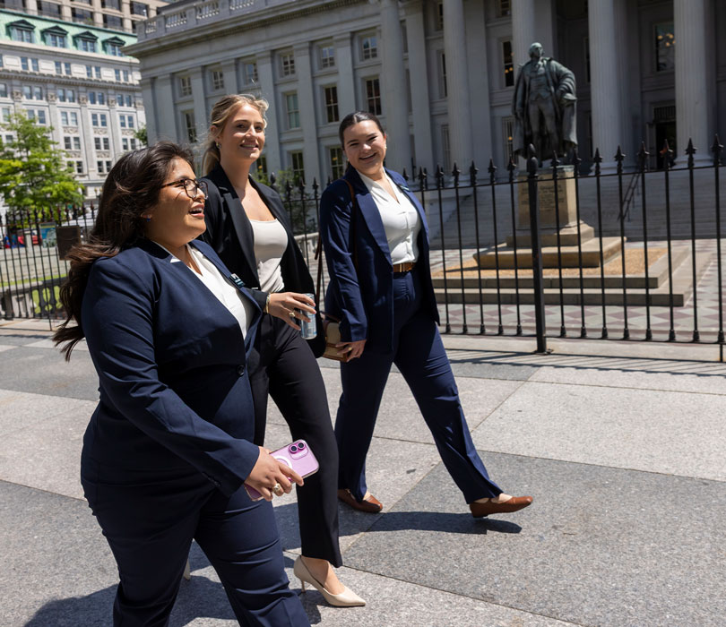 3 ladies walking in Washington DC