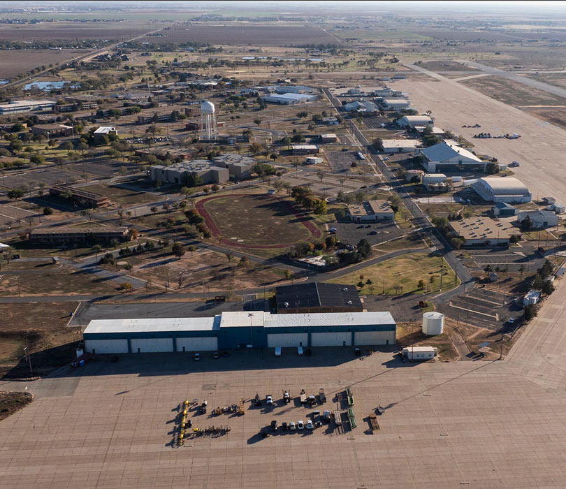 Aerial shot of the former Reese Air Force Base