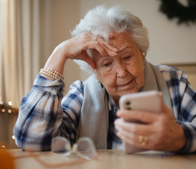 Senior citizens with iphones