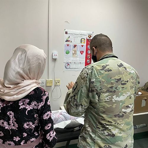 Rohena in Qatar at the pediatric clinic