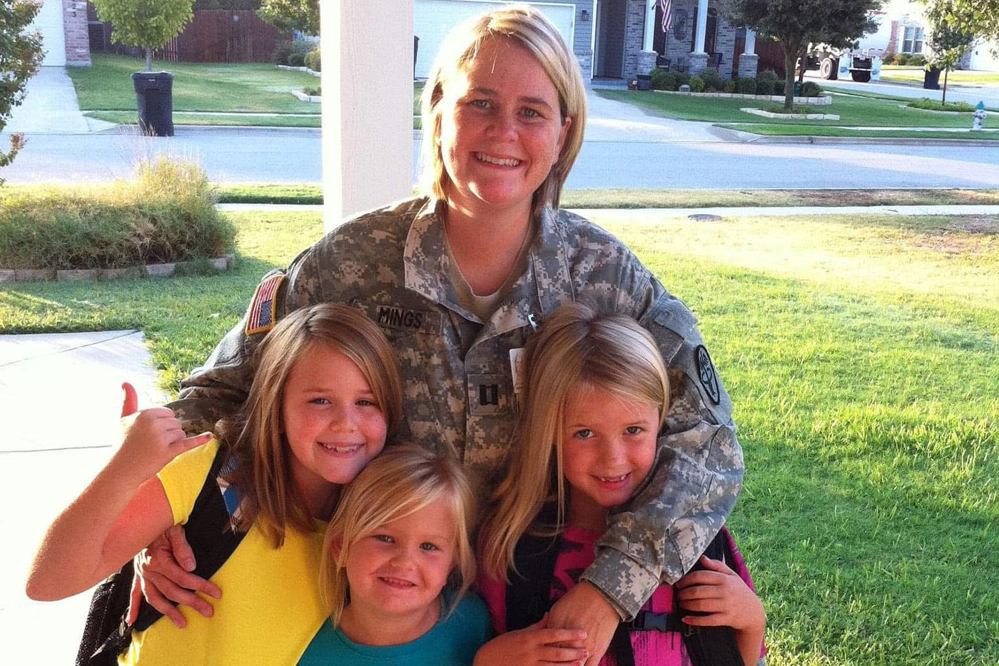 "My super-strong and beautiful Army mama and me."