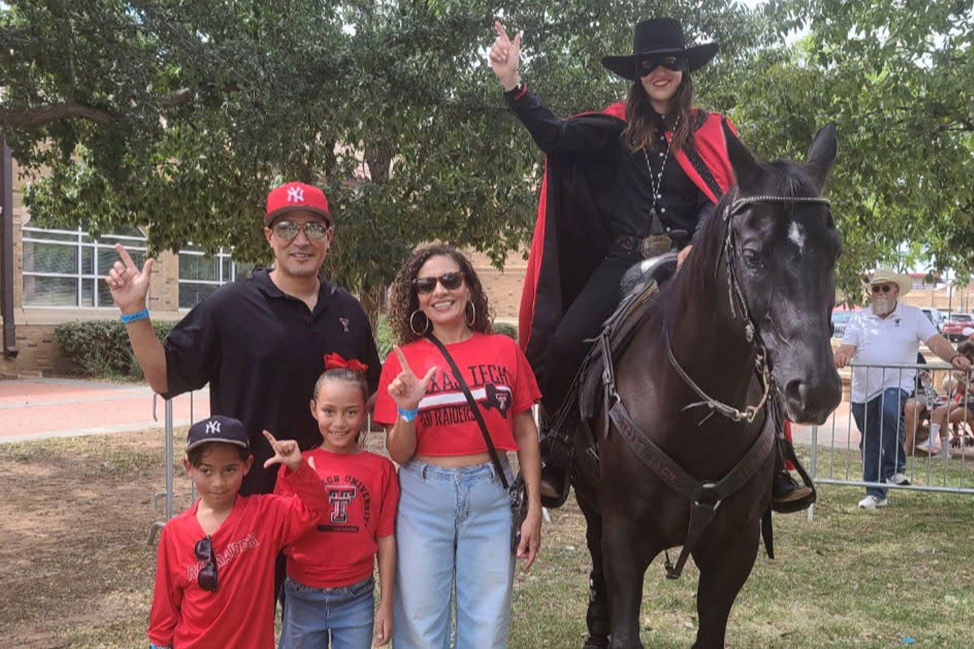 Morales family with the Masked Rider