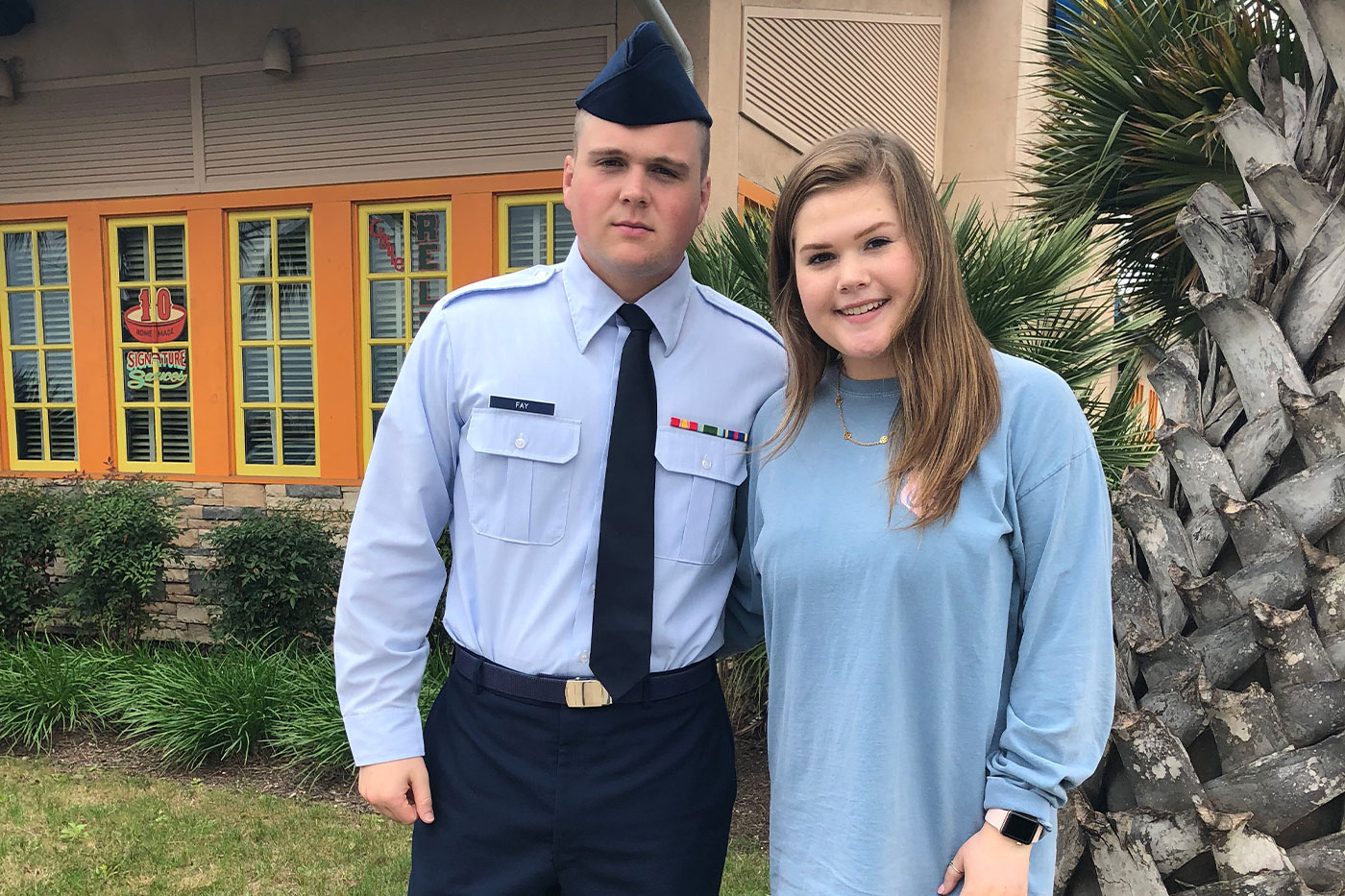 Carena and Harrison in uniform
