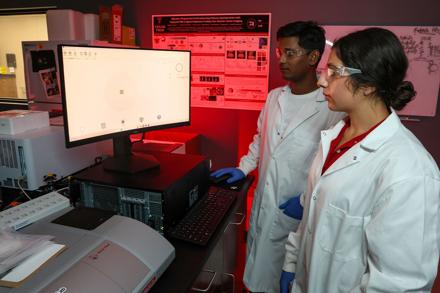 Working in lab
