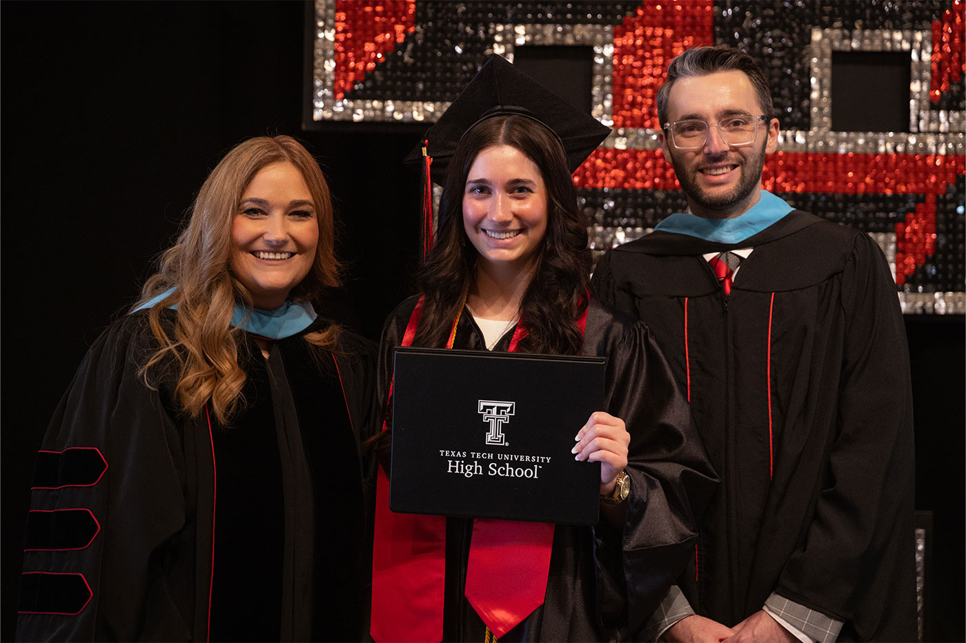 Cailyn Johns with Cari Moye (left) and Braxton Allison (right)