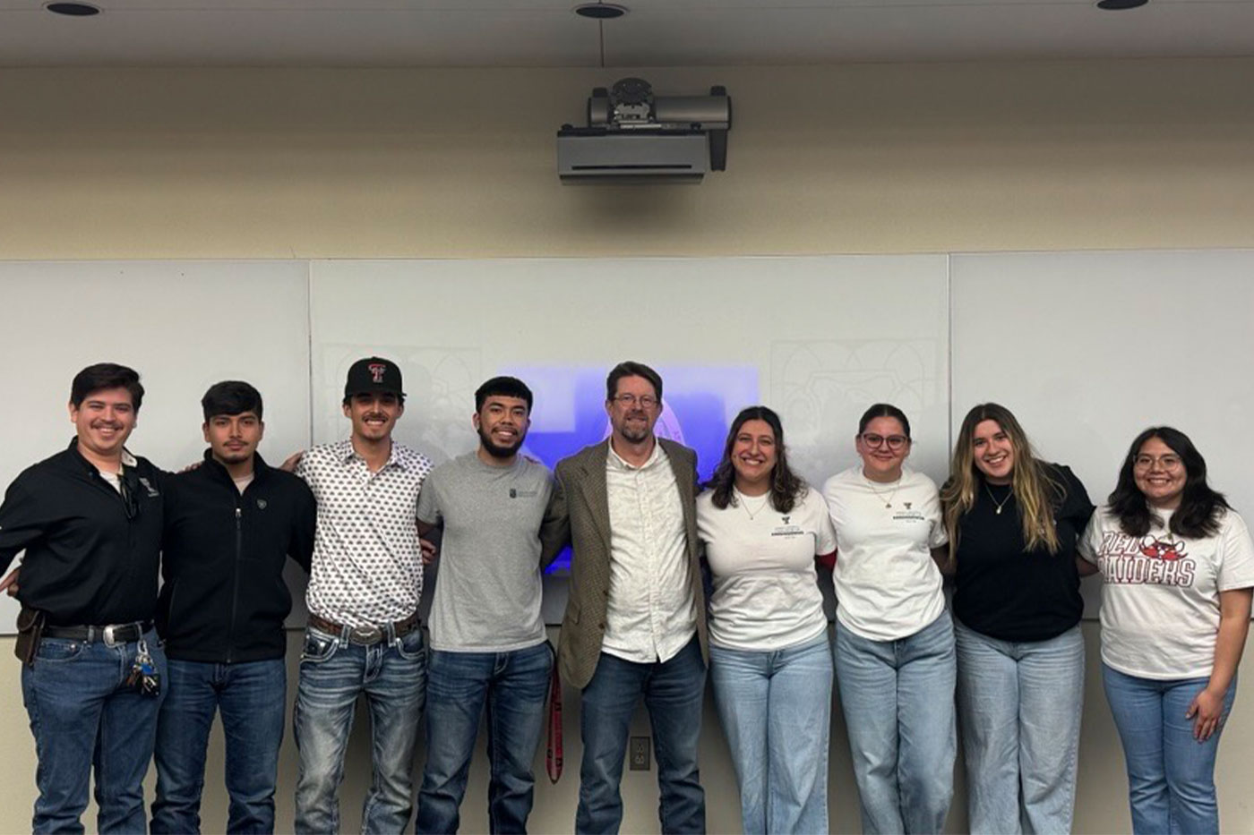 Group photo in a classroom