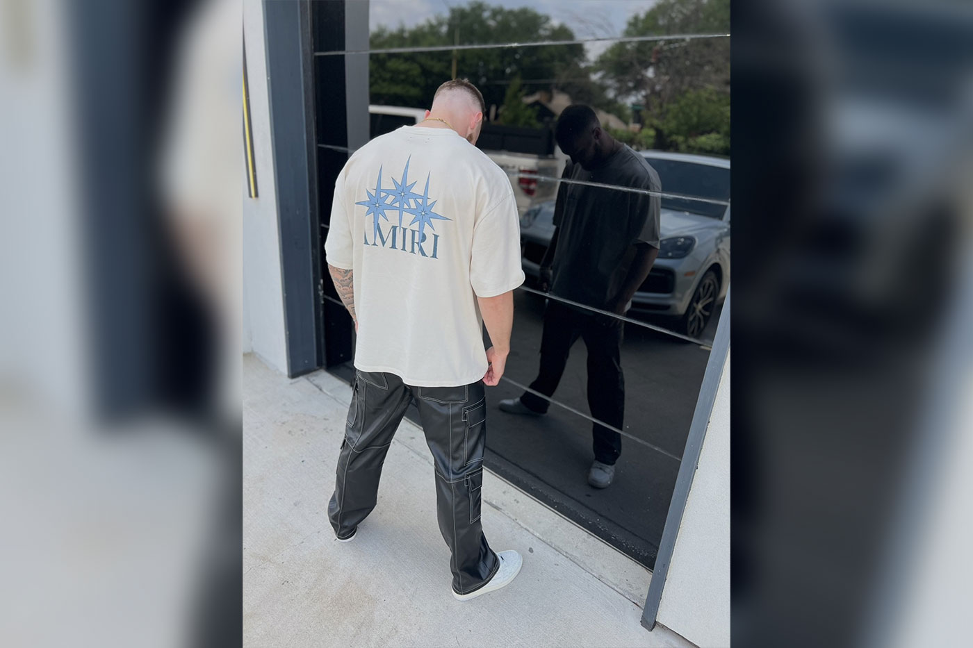 Jones in elevated streetwear on Draft Day 2025