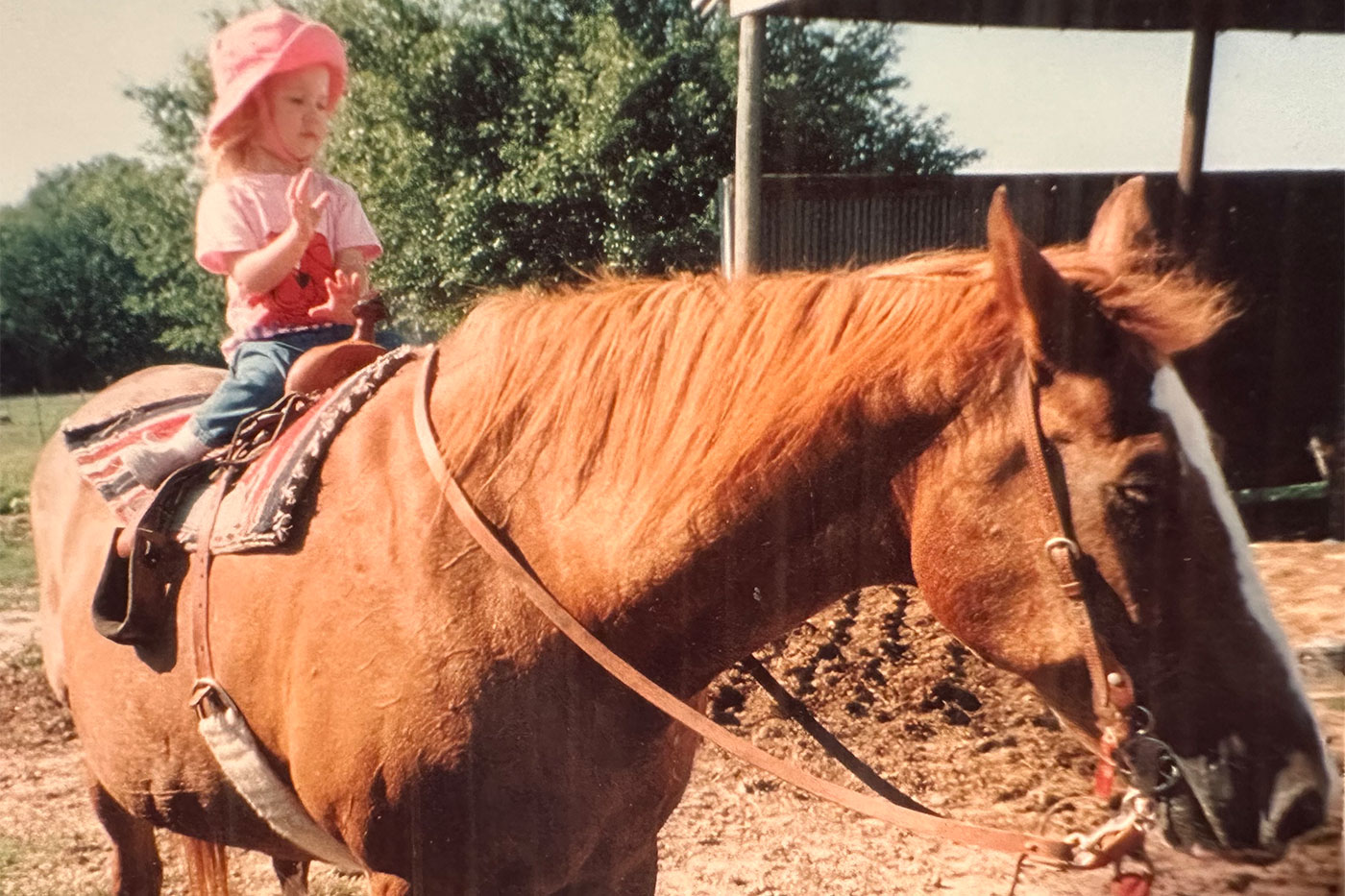 Young Bentley on a horse