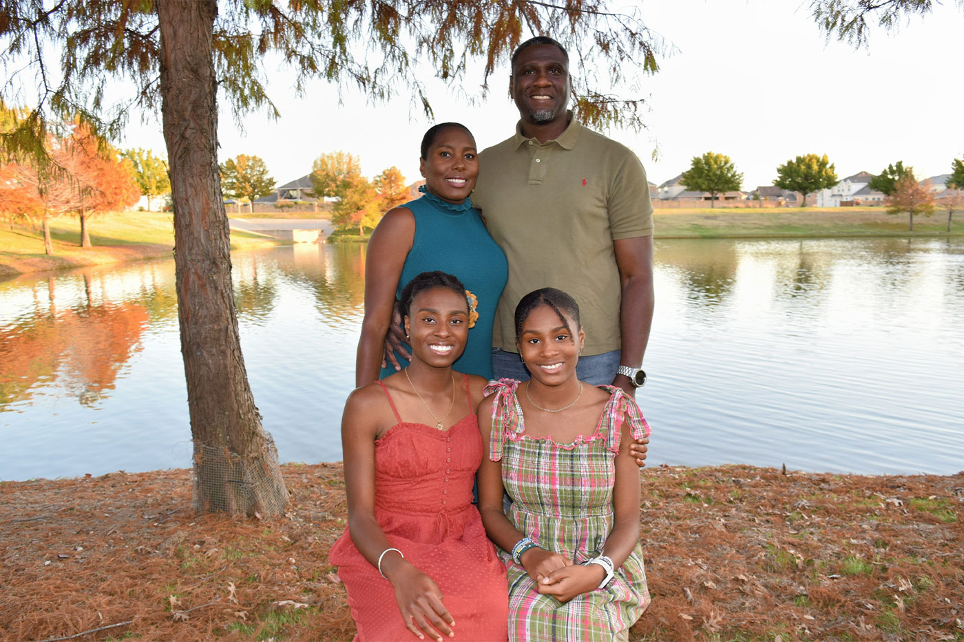 Adira with her younger sister and parents