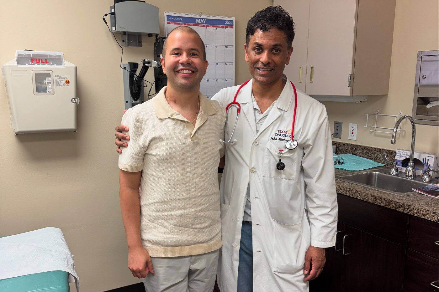 Aaron with his doctor