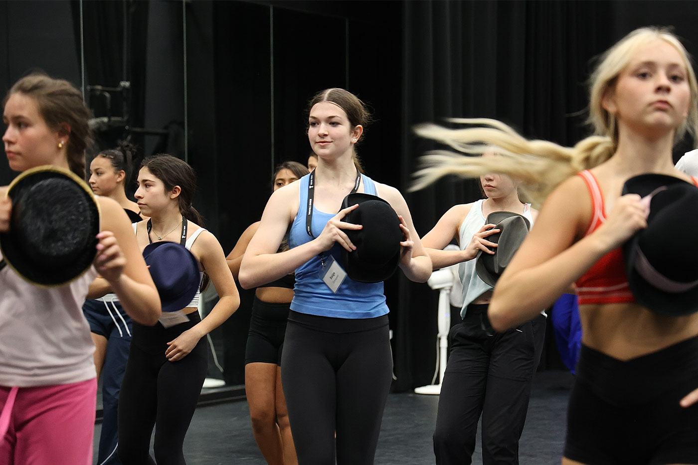 Saige in choreography class. 