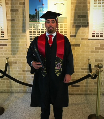 Steven Short in his cap and gown. 