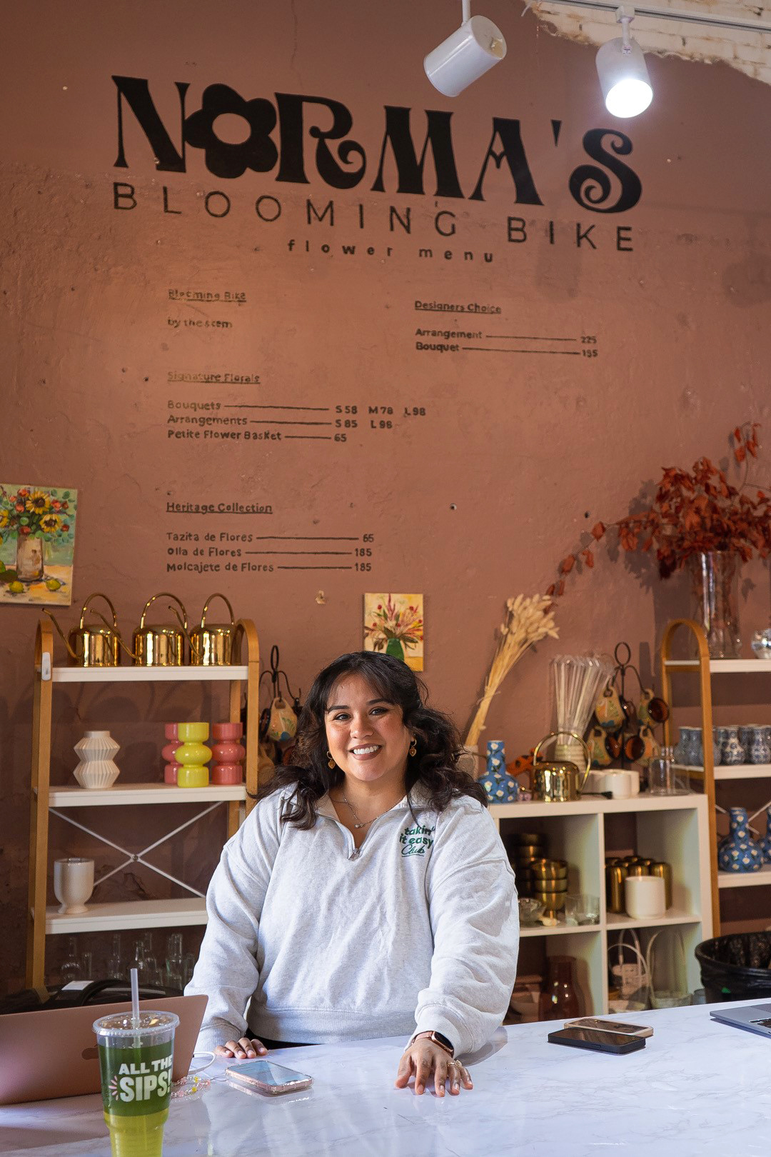 Norma in her shop. 