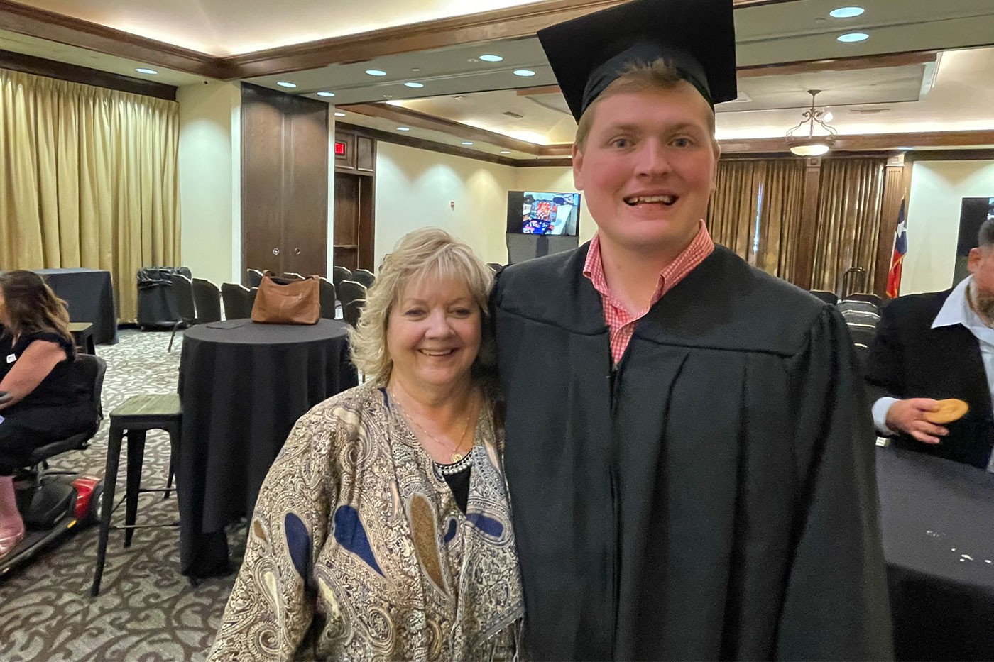 Janice Magness with Jackson at graduation