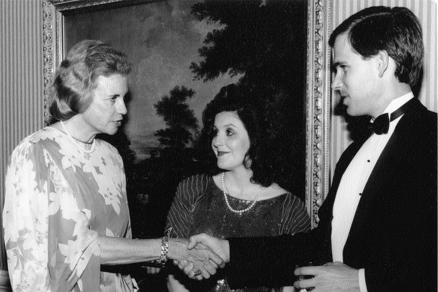 Laura and Pat with Sandra Day O'Connor. 