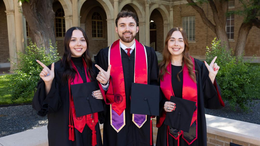 Triplets Truman, Cate and Ava Crawford Graduate Together from Texas Tech